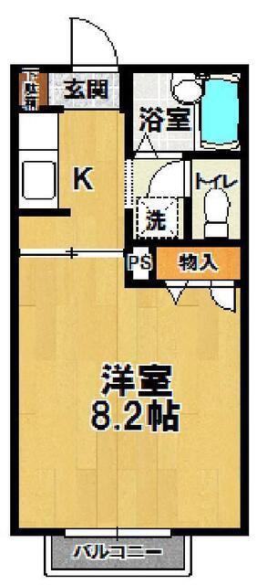 スプリーム成城ABC(1K/2階)の間取り写真