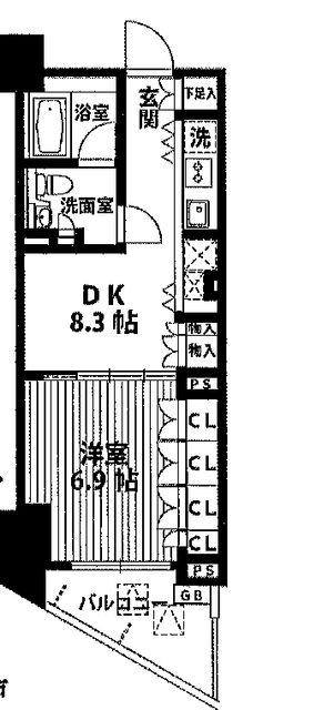 THE CONOE 代官山(1DK/6階)の間取り写真