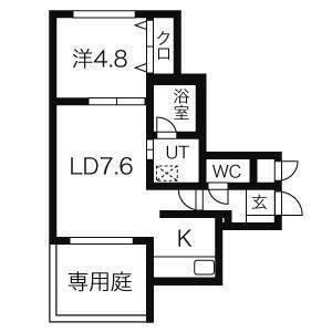BLAST麻生(1LDK/1階)の間取り写真