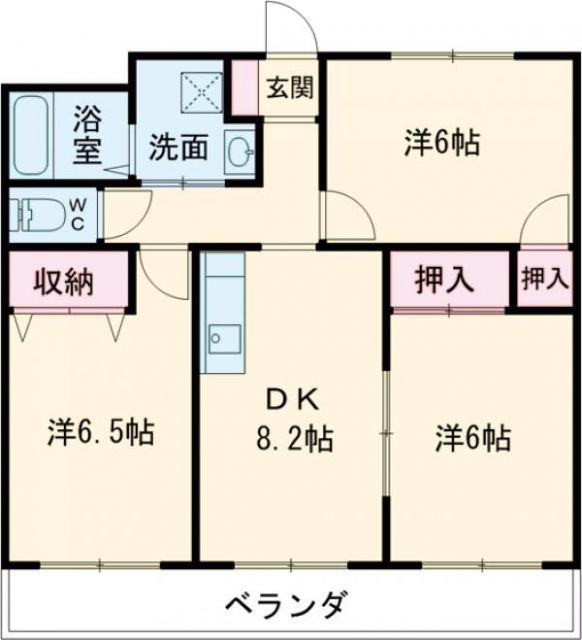 メゾンアルウェットI(3DK/1階)の間取り写真