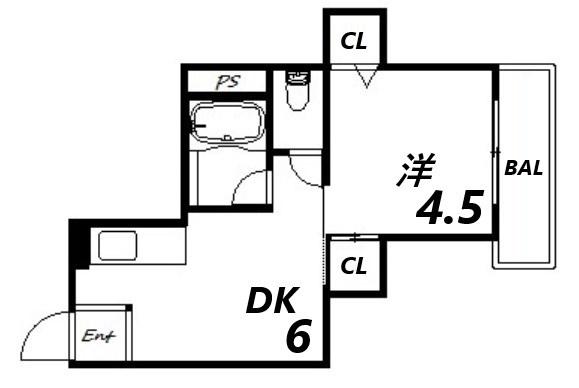 大石マンション(1DK/3階)の間取り写真