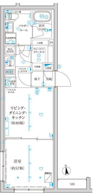 CREATIF西池袋(1LDK/2階)の間取り写真