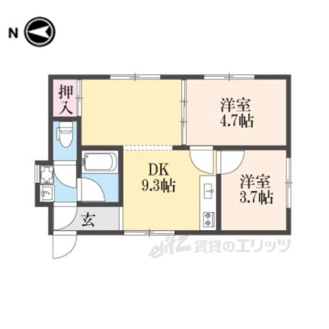 PRESTIGE南高田(2LDK/2階)の間取り写真