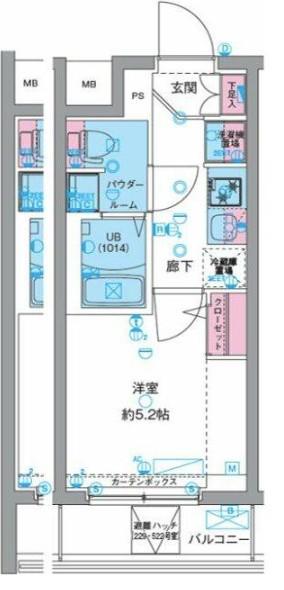 ジェノヴィア天王台(1K/1階)の間取り写真