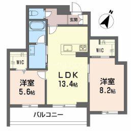 シャーメゾン上大利レジデンス(2LDK/2階)の間取り写真