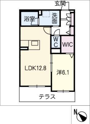 ベレッツァ本郷(1LDK/1階)の間取り写真