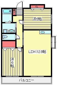 プリムローズ若海(2LDK/1階)の間取り写真