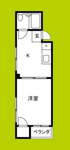 グリーンハイム(1K/5階)の間取り写真