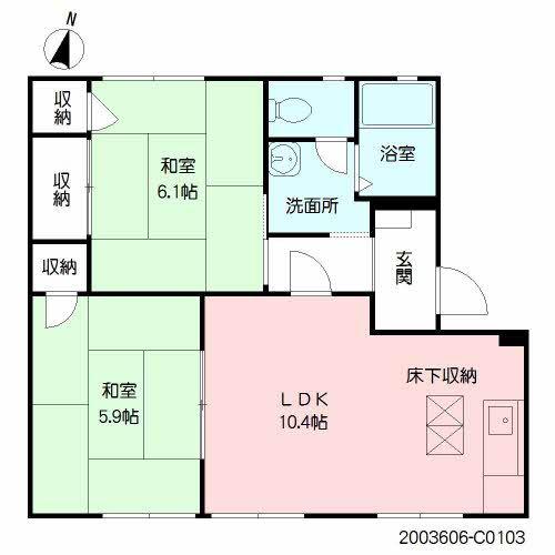 パークハイムMORI B棟(2LDK/1階)の間取り写真