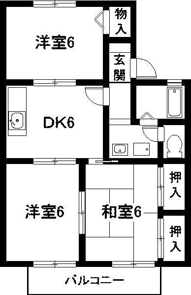 セジュール タカオ(3DK/2階)の間取り写真