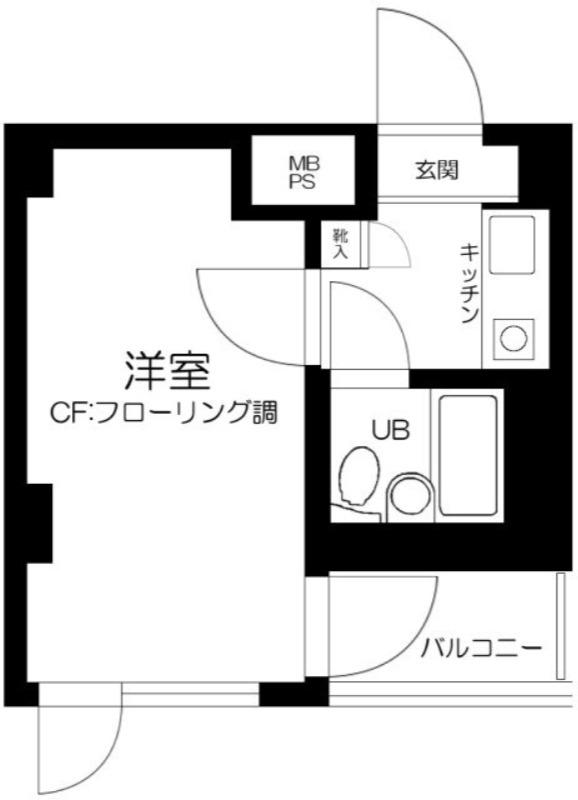 クリオ石川台壱番館(1K/4階)の間取り写真