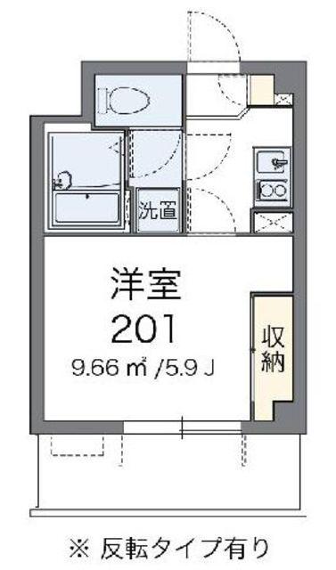 レオネクストPOST塚越中央(1K/4階)の間取り写真