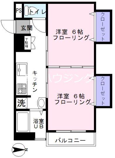 エントピア五月園(2K/12階)の間取り写真