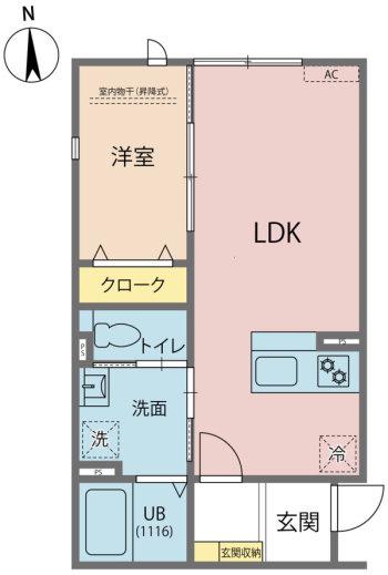 ルージュロワイヤル(1LDK/2階)の間取り写真