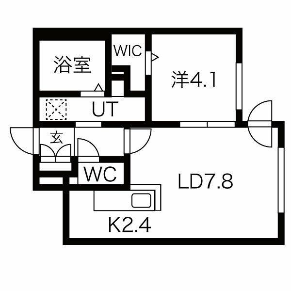 SCHAR大通西(1LDK/1階)の間取り写真