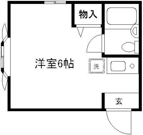 三晃ハイツ(1K/1階)の間取り写真