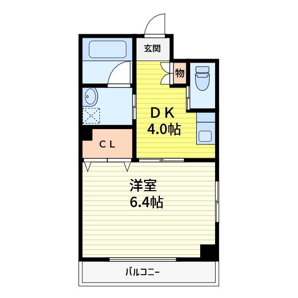 COMODO VITA(1DK/6階)の間取り写真