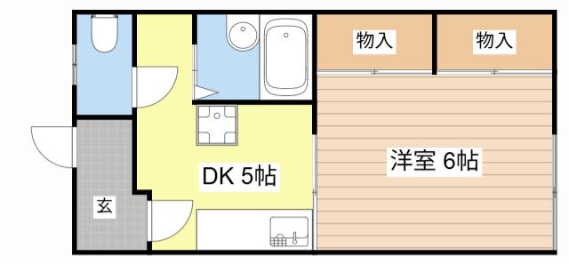 サンクリエート西村(1DK/1階)の間取り写真