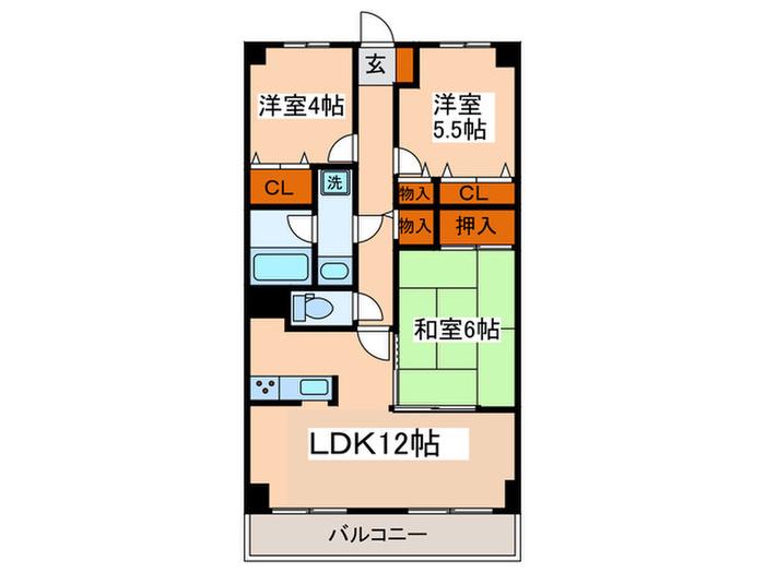 ベルデュール鷺沼(3LDK/2階)の間取り写真
