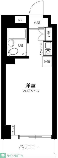 パークシティ横浜吉野町(ワンルーム/2階)の間取り写真