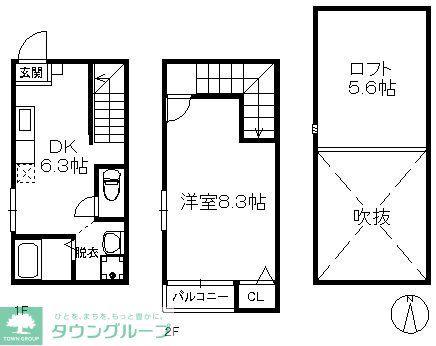 クロステーション姪浜 277(1DK/1階)の間取り写真