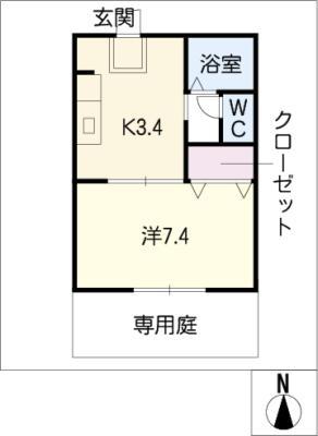 アメニティー水の里(1K/2階)の間取り写真