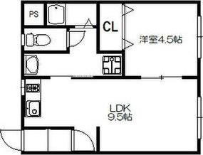 光洋マンション(1LDK/1階)の間取り写真