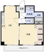 リバーコートC(1LDK/4階)の間取り写真