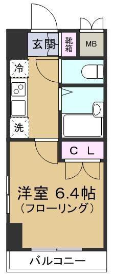 カスタリア要町(1K/2階)の間取り写真