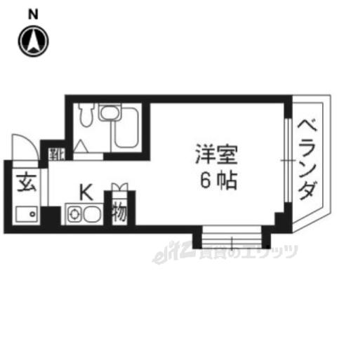 ウエストコート1(1K/3階)の間取り写真