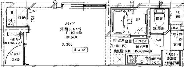 KANAMEWARPS1(ワンルーム/1階)の間取り写真