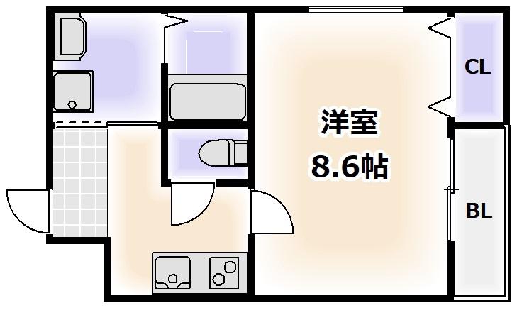 フジパレス阿倍野丸山通Ⅰ番館(1K/3階)の間取り写真