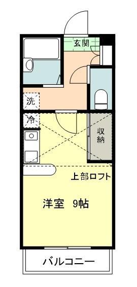 アルバニー荻嶋(ワンルーム/2階)の間取り写真
