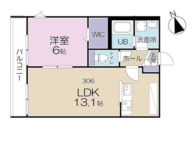 ルフレ本牧(1LDK/3階)の間取り写真