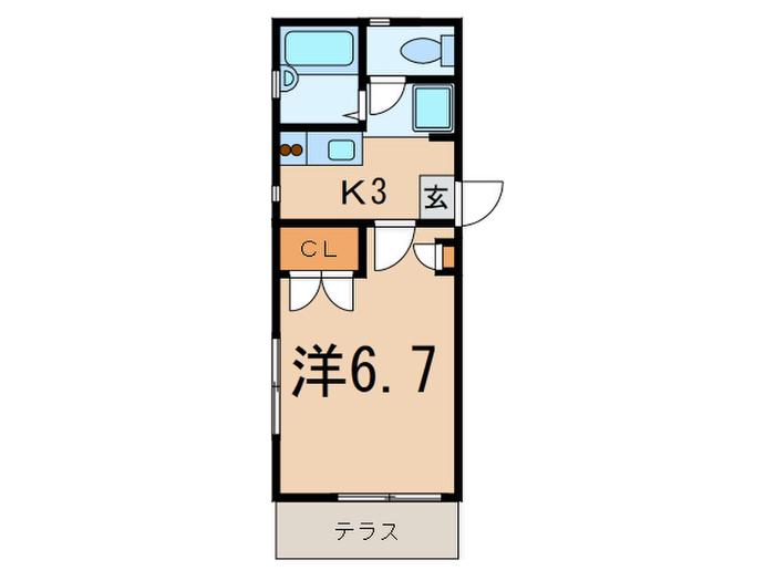 ヴィエント高輪(1K/1階)の間取り写真