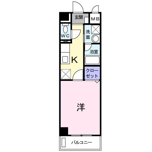 K・ブローテ・柏の葉A(1K/6階)の間取り写真