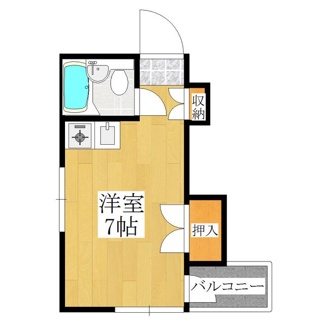 アビタシオン石川(ワンルーム/2階)の間取り写真