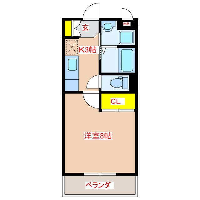 ルナカランテ(1K/1階)の間取り写真