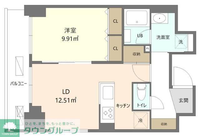REFRAME5 早稲田(1LDK/6階)の間取り写真