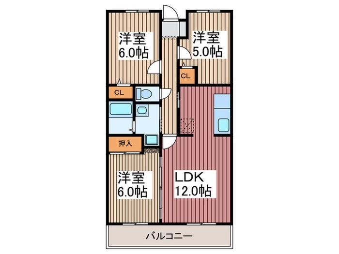 ヴィラ・サンパティーク(3LDK/2階)の間取り写真