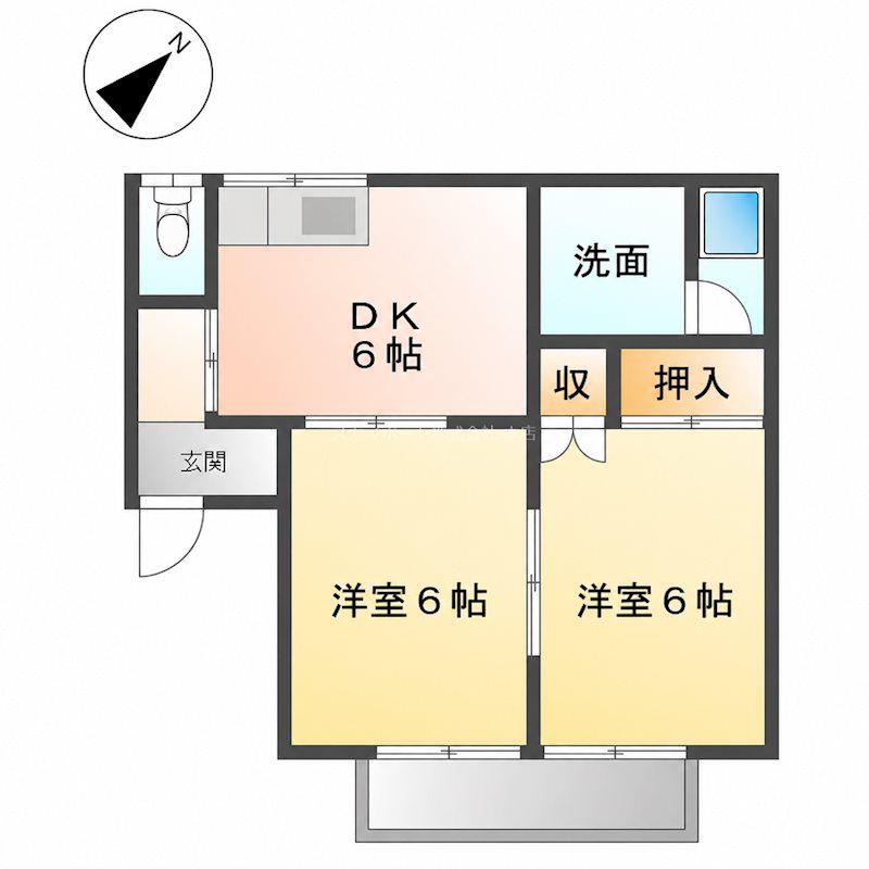 コーポスバル(2DK/2階)の間取り写真
