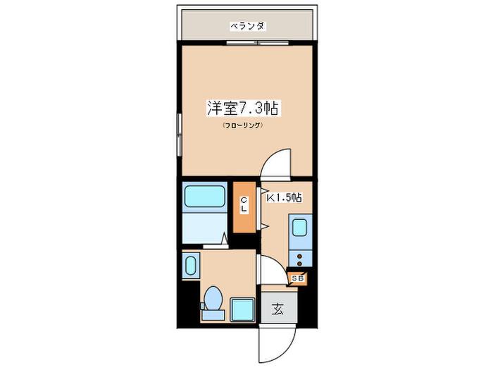 オークレスト青砥(1K/2階)の間取り写真
