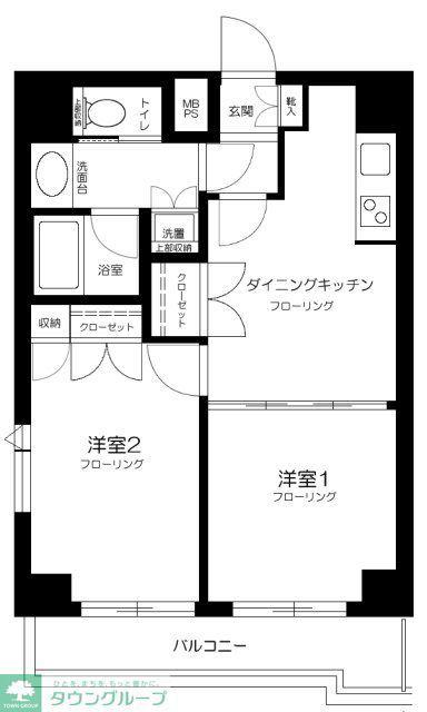 ルーブル中野沼袋弐番館(2DK/8階)の間取り写真