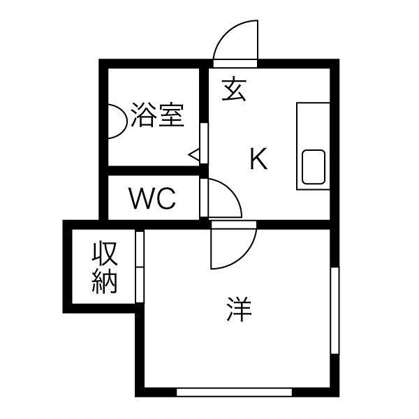 グラッツェ(1K/1階)の間取り写真
