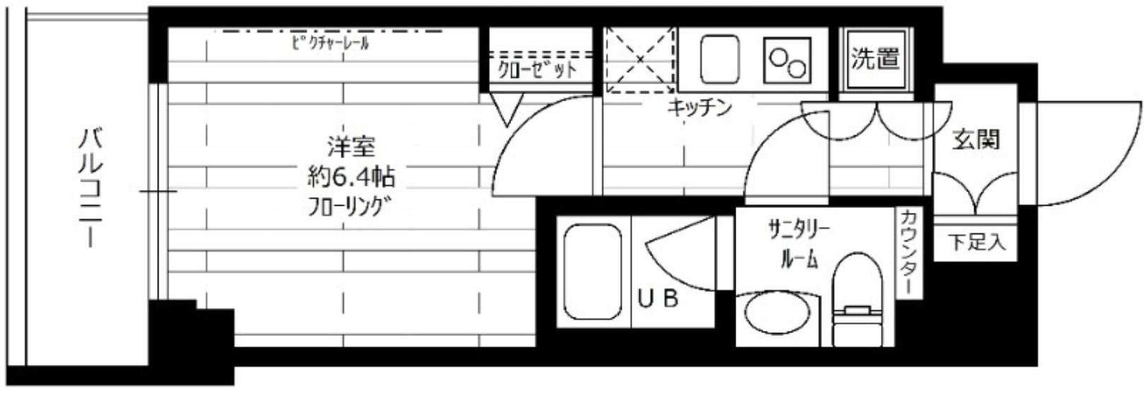 グランドコンシェルジュ板橋本町(1K/2階)の間取り写真