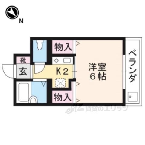 DORMITORY I・H・K(1K/1階)の間取り写真
