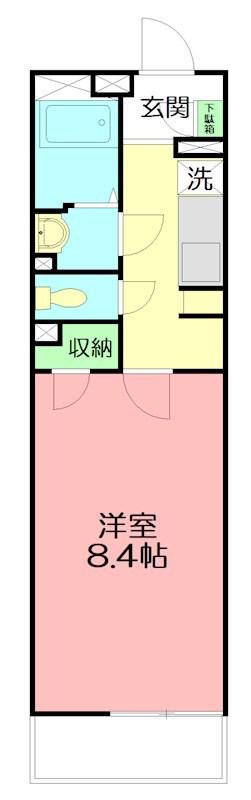 クレイノKANAMEII(1K/1階)の間取り写真