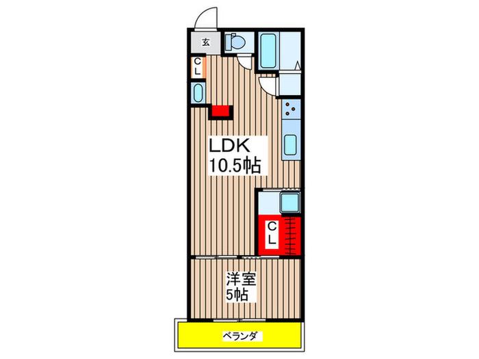 LIKE作草部セカンド(1LDK/3階)の間取り写真