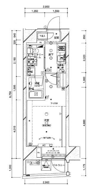 ステージファースト駒沢(1K/6階)の間取り写真