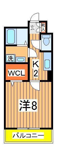 FOREST WIND(1K/2階)の間取り写真